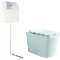 Комплект унитаза SantiLine SL-5021 со смывным бачком SL-02 с клавишей смыва Хром фаянс приставной