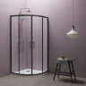 Душевой уголок Kolpa San Eco Quat TKP 80x80 515290 профиль Черный стекло прозрачное
