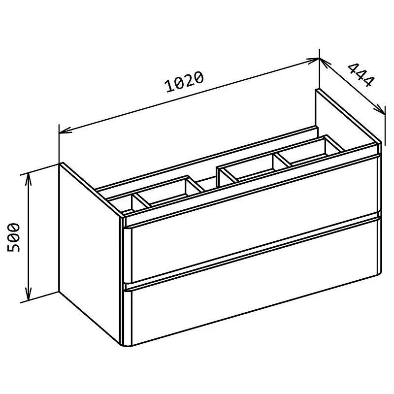 Тумба под раковину BelBagno 105 ALBANO-CER-1050-2C-SO-BL подвесная Bianco Lucido МДФ / ЛДСП