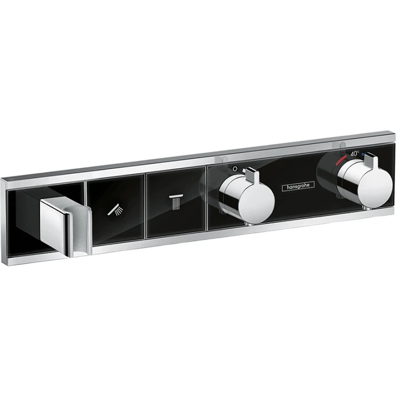 Смеситель для душа Hansgrohe RainSelect 15355600 с термостатом Черный Хром латунь встраиваемый
