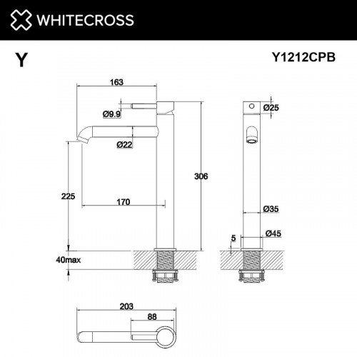 Смеситель для раковины Whitecross Y copper brushed Y1212CPB цвет Медь брашированная