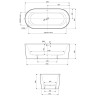 Акриловая ванна Cezares Metauro 180x80 METAURO-INT-Central-180-80-60-G-W-MATT Серая матовая Белая матовая без гидромассажа