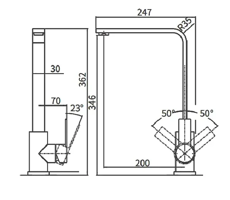 Смеситель для кухни Arrow AG4521SS цвет Сталь