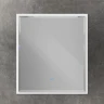 Зеркало Cezares Interni 80 CZR-SPC-INT-800-900-LED-TCH-WARM-BL с подсветкой Bianco Lucido с сенсорным выключателем и подогревом МДФ / ЛДСП, стекло