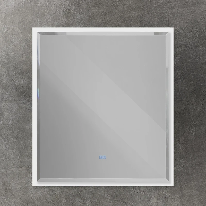 Зеркало Cezares Interni 80 CZR-SPC-INT-800-900-LED-TCH-WARM-BL с подсветкой Bianco Lucido с сенсорным выключателем и подогревом МДФ / ЛДСП, стекло