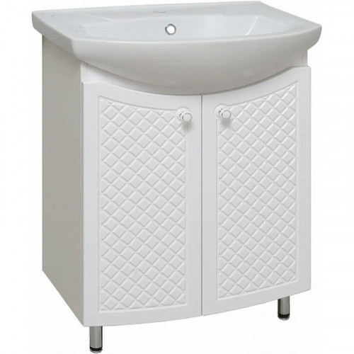 Тумба под раковину Runo Милано 65 УТ000002087 Белая МДФ / ЛДСП