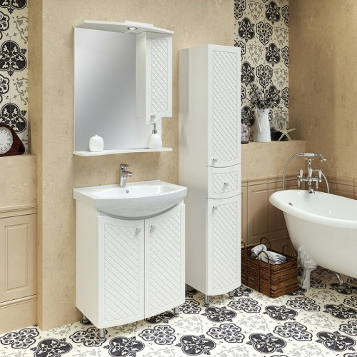 Тумба под раковину Runo Милано 65 УТ000002087 Белая МДФ / ЛДСП