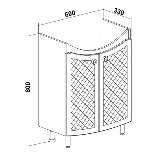 Тумба под раковину Runo Милано 65 УТ000002087 Белая МДФ / ЛДСП