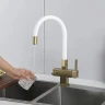 Смеситель для кухни Gappo G4395-33 цвет Золотой сатин Белый