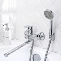 Смеситель для ванны Ростовская Мануфактура Сантехники SL85-006E универсальный Хром на стену
