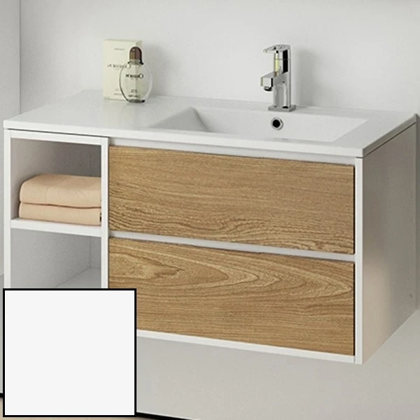 Тумба с раковиной SanVit Мэри-4 90 R kmery904 в цвете Ral подвесная Белый глянец МДФ / ЛДСП