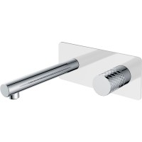 Смеситель для раковины Boheme Stick 125-WCR Белый Хром латунь встраиваемый