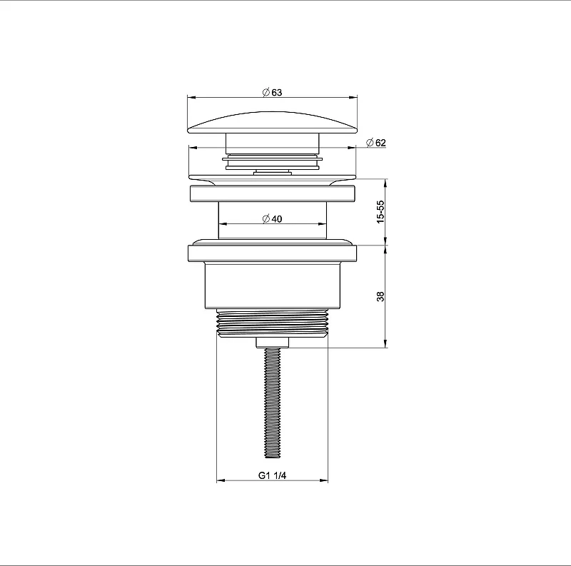 Донный клапан Wonzon & Woghand WW-88SS07-BN click-clack цвет Брашированный никель