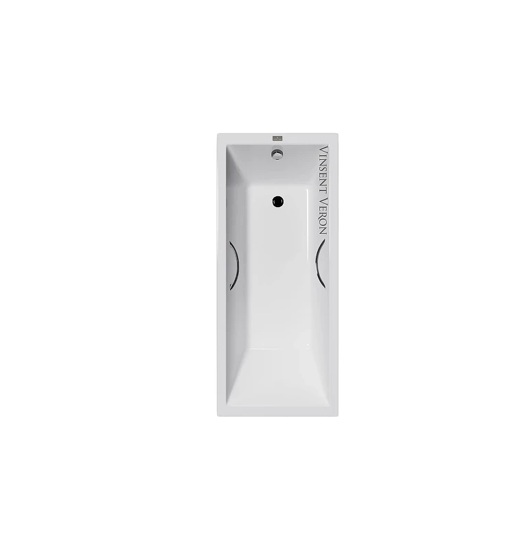 Чугунная ванна Vinsent Veron Square 170x75 VSQ1707545H/E60327CH цвет Белый с хромированнами ручками