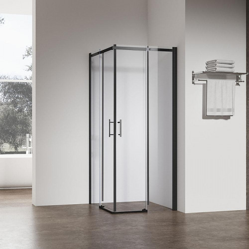 Душевой уголок Veconi Rovigo RV-50B 90х90 RV50B-9090-01-C8 профиль Черный матовый стекло прозрачное