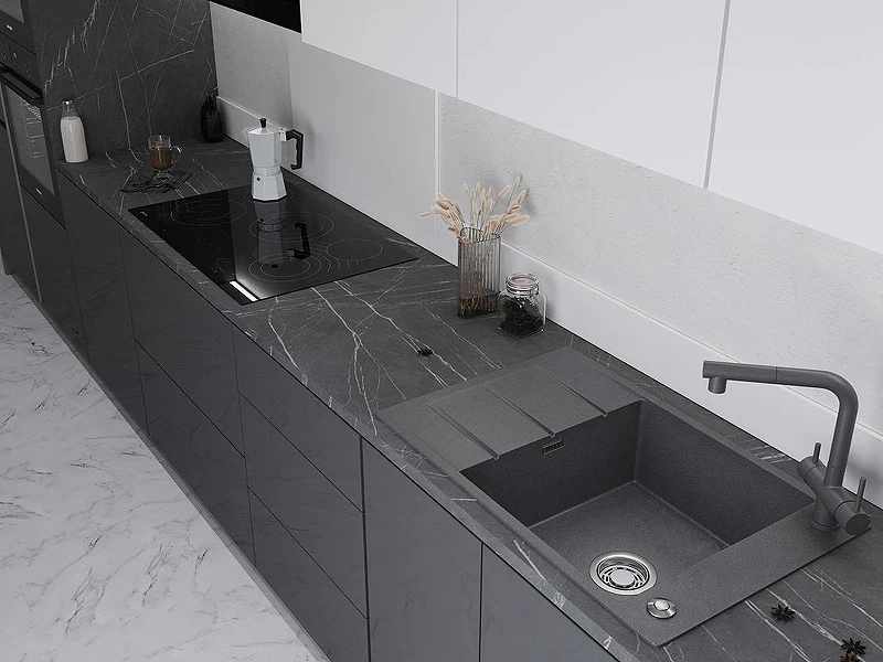 Кухонная мойка Emar Quartz 78 EMQ-1780.Q цвет Антрацит