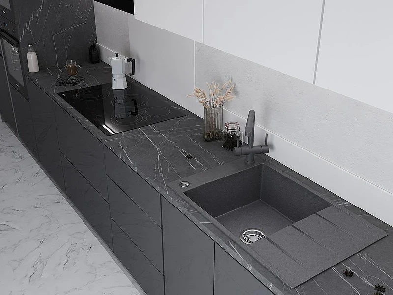 Кухонная мойка Emar Quartz 78 EMQ-1780.Q цвет Антрацит