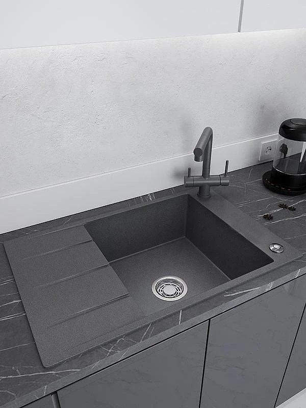 Кухонная мойка Emar Quartz 78 EMQ-1780.Q цвет Антрацит