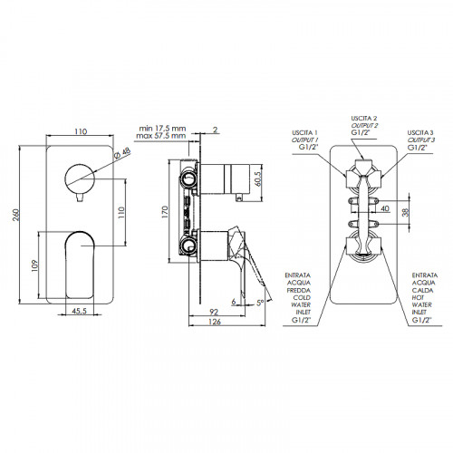 Смеситель для душа Remer Infinity i93DO Золото латунь встраиваемый