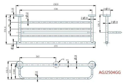 Полка для полотенец Arrow AGJ2504GG цвет Серый