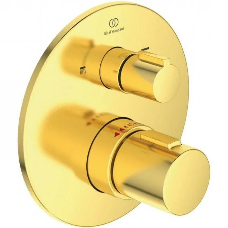 Смеситель для душа Ideal Standard Ceratherm T100 A5814A2 с термостатом Brushed Gold латунь встраиваемый