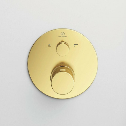 Смеситель для душа Ideal Standard Ceratherm T100 A5814A2 с термостатом Brushed Gold латунь встраиваемый