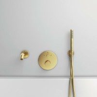 Смеситель для душа Ideal Standard Ceratherm T100 A5814A2 с термостатом Brushed Gold латунь встраиваемый