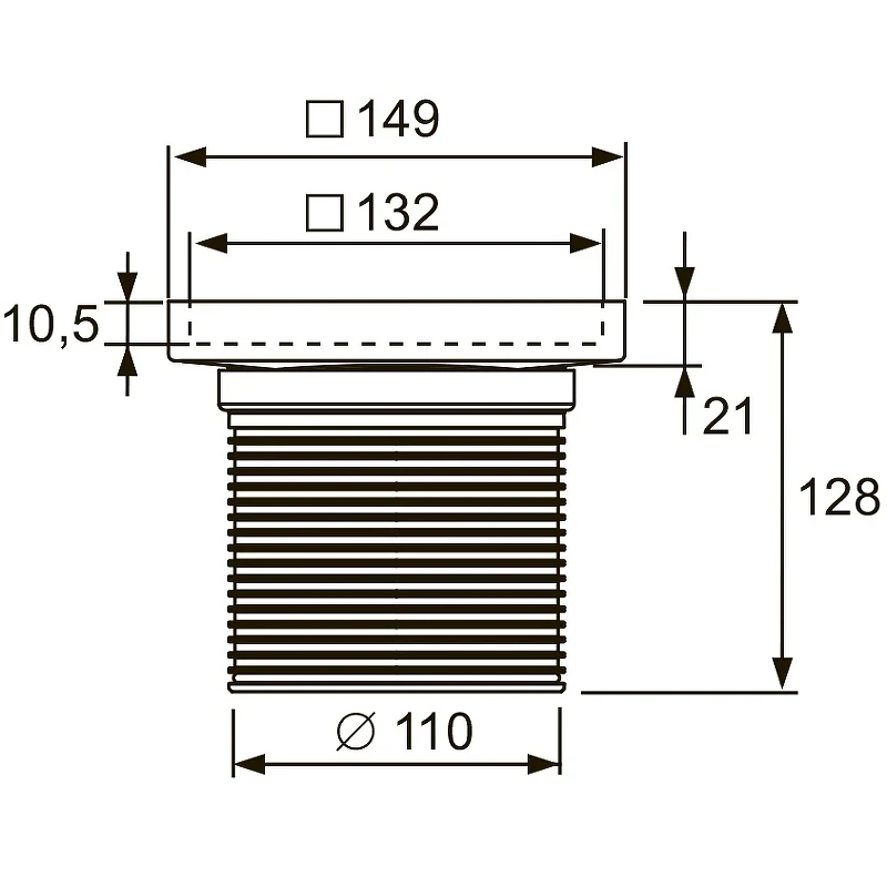 Решетка для душевого трапа Tece Drainpoint S 15x15 3660011 Нержавеющая сталь