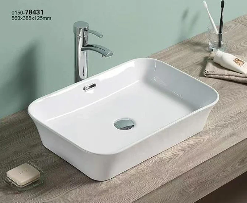 Раковина-чаша CeramaLux N 56 78431 Белая фаянс накладная