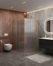 Душевой уголок Cezares Molveno 110x110 MOLVENO-A-22-90+20-P-BORO профиль Брашированное золото стекло рифленое