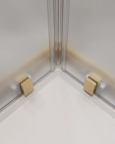 Душевой уголок Cezares Molveno 110x110 MOLVENO-A-22-90+20-P-BORO профиль Брашированное золото стекло рифленое