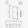 Душевая дверь Veconi Ottimo 110 OP20B-110-07-C9 профиль Черный матовый стекло матовое