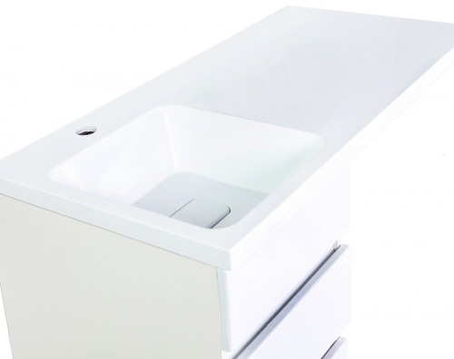 Раковина Orange Камилла 100 OP-100RAL с местом под стиральную машину Белая искусственный камень (литьевой мрамор) полувстраиваемая, с местом под стиральную машину