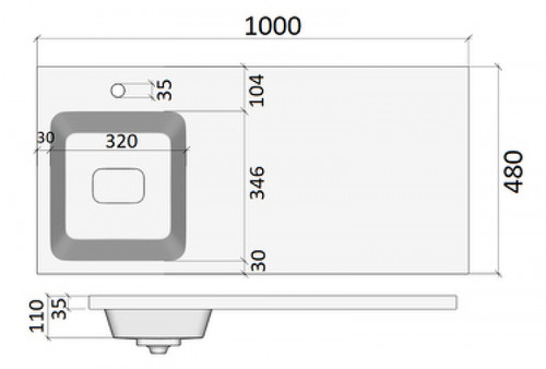 Раковина Orange Камилла 100 OP-100RAL с местом под стиральную машину Белая искусственный камень (литьевой мрамор) полувстраиваемая, с местом под стиральную машину