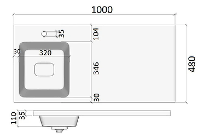 Раковина Orange Камилла 100 OP-100RAL с местом под стиральную машину Белая искусственный камень (литьевой мрамор) полувстраиваемая, с местом под стиральную машину