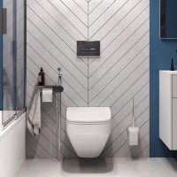Унитаз AM.PM Inspire V2.0 FlashClean CK50H0603W подвесной с гигиеническим душем и ершиком с сиденьем Микролифт фарфор подвесной