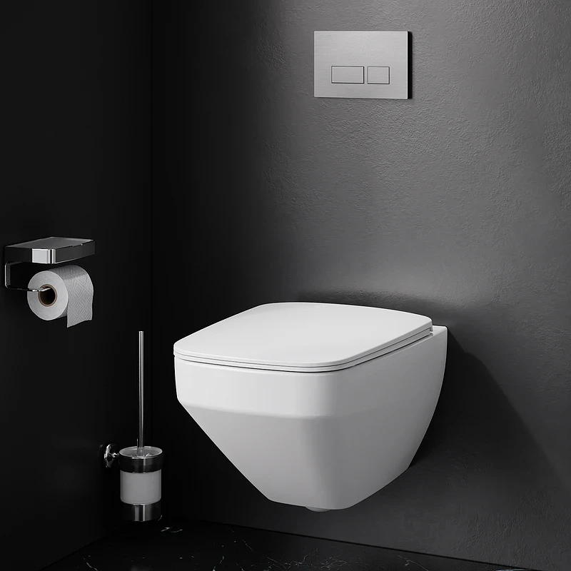 Унитаз AM.PM Inspire V2.0 FlashClean CK50H0603W подвесной с гигиеническим душем и ершиком с сиденьем Микролифт фарфор подвесной