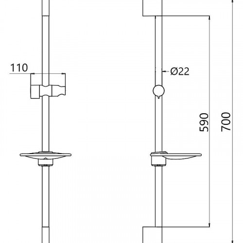 Душевая штанга Maretti AC20M11-015 Хром