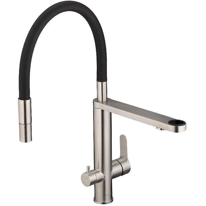 Кухонная мойка Mixline Pro 50 552931 цвет Черный графит со смесителем Swedbe Selene Plus 8440 Нержавеющая сталь Черный