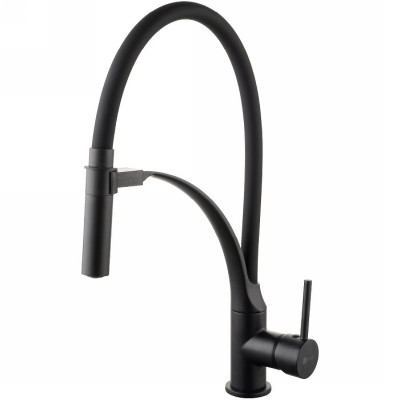 Смеситель для кухни Lemark Soul LM6007BL Черный матовый латунь