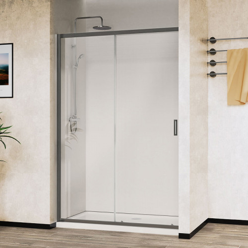 Душевая дверь Vincea City 110 VDS-5CT110CLGM профиль Вороненая сталь стекло прозрачное