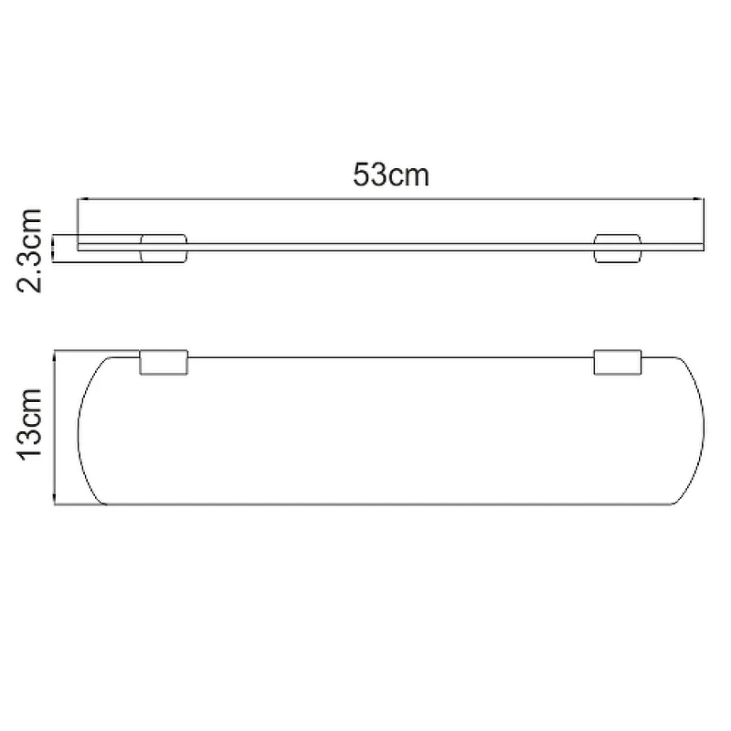 Стеклянная полка WasserKRAFT Sauer K-7924 Золото