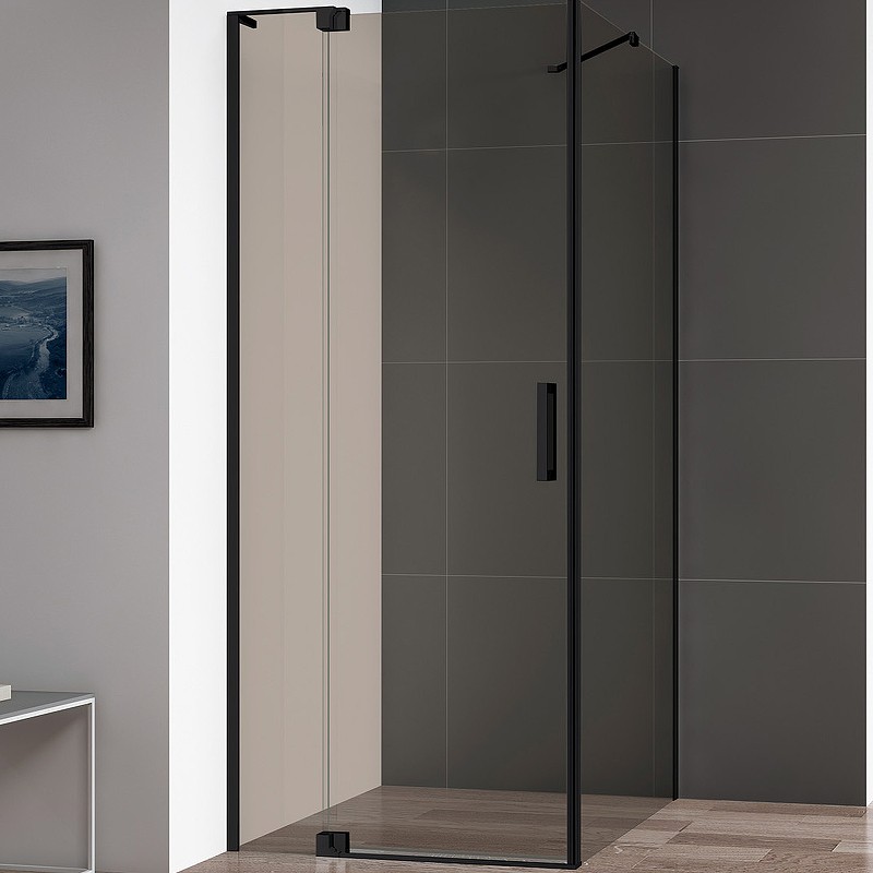 Душевой уголок Cezares Slider 110x100 SLIDER-AH-1-100-100/110-BR-NERO профиль Черный матовый стекло бронзовое