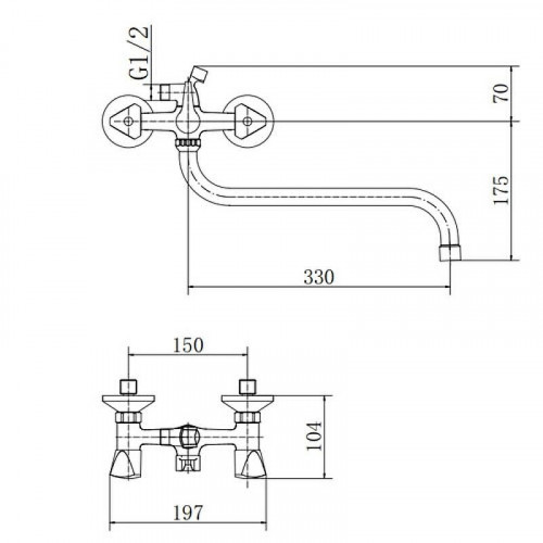 Смеситель для ванны Fashun A2211-2 универсальный цвет Хром