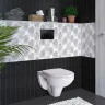 Унитаз с инсталляцией BelBagno Uno-Tor BB5177CH-TOR/SC + Berges Atom 410 040332 с сиденьем Микролифт и Черной матовой клавишей смыва