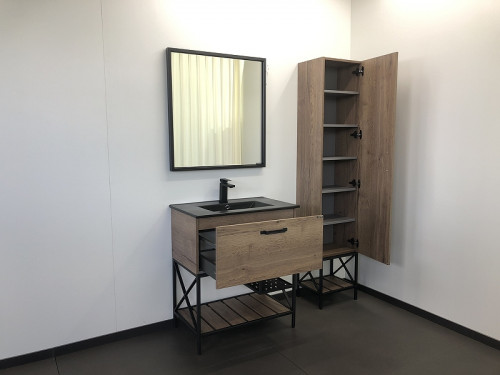 Шкаф пенал Comforty Бредфорд 40 00004148004 Дуб темный МДФ / ЛДСП