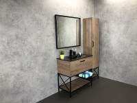 Шкаф пенал Comforty Бредфорд 40 00004148004 Дуб темный МДФ / ЛДСП