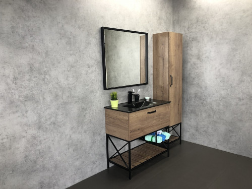 Шкаф пенал Comforty Бредфорд 40 00004148004 Дуб темный МДФ / ЛДСП