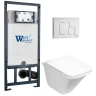 Комплект унитаза с инсталляцией WeltWasser MARBERG 507 + ROTBACH 004 GL-WT + MAR 507 SE GL-WT 10000010980 цвет Белый глянцевый с сиденьем Микролифт и клавишей смыва цвет Белый глянцевый