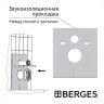 Комплект унитаза Berges Ego XL Rimless с инсталляцией Atom 043359 с сиденьем Микролифт и клавишей смыва Хром глянцевый фарфор подвесной